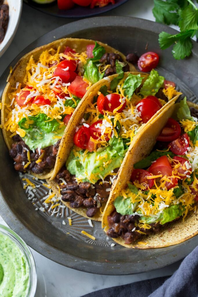 Black-Bean-Tacos-with-Avocado-Salsa